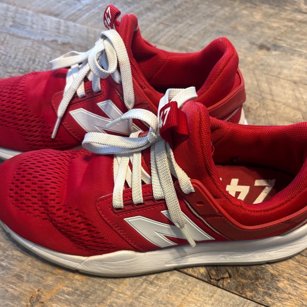 New Balance women’s Red and White Sneakers